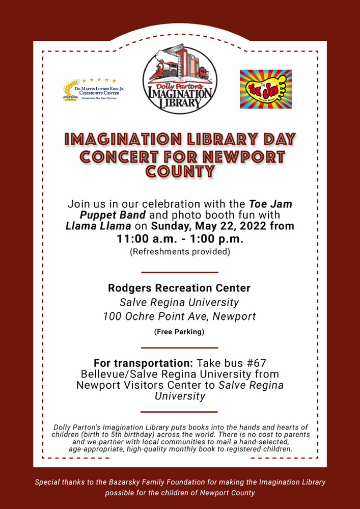 This Sunday! Toe Jam Puppet Band Concert for Imagination Library
